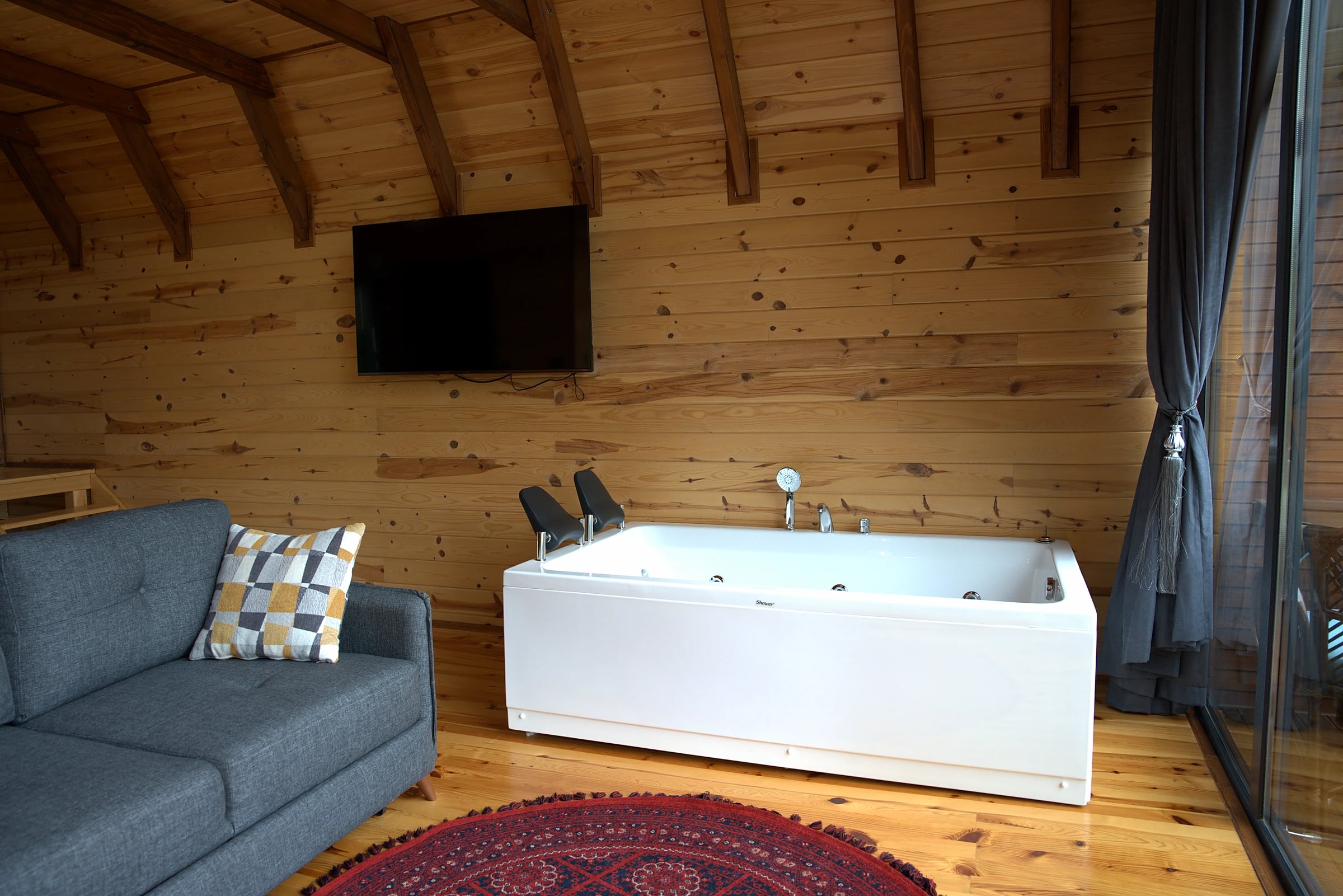 Jacuzzi and sofa in the living room